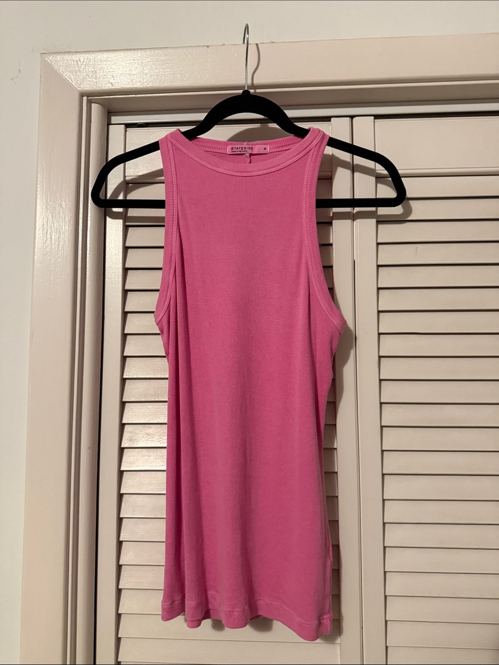 Stateside Hot Pink Ribbed Sleeveless Tank